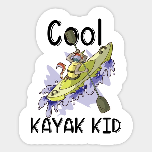 Kayak River Rafting Kids Gift Canoe Unicorn for Son Daughter Sticker by TellingTales